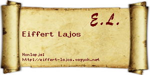 Eiffert Lajos névjegykártya